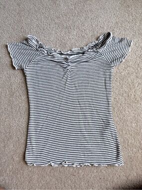 BDG Black & White Striped Top